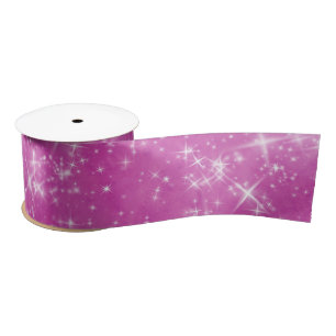 Luxus Lila Glitter Sterne Funkeln Satinband