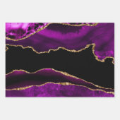 Luxus Lila Gold Glitzer Agate Birthday Geschenkpapier Set (Vorderseite 3)