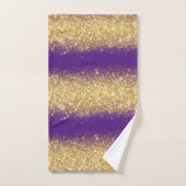 Luxus Lila Gold Glitzer Badhandtuch Set (Handtuch)
