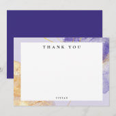 Luxus Lila & Golden Abstrakt Dankeskarte (Vorne/Hinten)