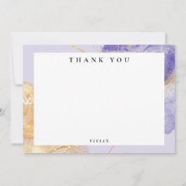 Luxus Lila & Golden Abstrakt Dankeskarte
