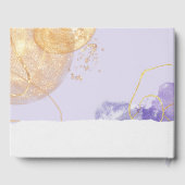 Luxus Lila & Golden Abstrakt Wedding Gästebuch (Rückseite)