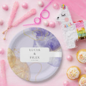 Luxus Lila & Golden Abstrakt Wedding Pappteller (Party)