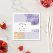 Luxus Lila & Golden Abstrakt Wedding Serviette (Beispiel)