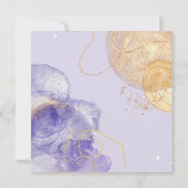 Luxus Lila & Golden Save the Date Abstrakt Einladung (Rückseite)