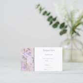 LUXUS LILA LILAC FLORAL SILVER BUSINESS CARD VISITENKARTE (Stehend Vorderseite)