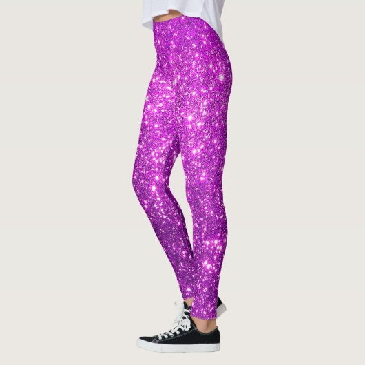 Luxus Lila Popular Geschenk Gold Glitzer Leggings (Links)
