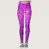 Luxus Lila Popular Geschenk Gold Glitzer Leggings (Vorderseite)
