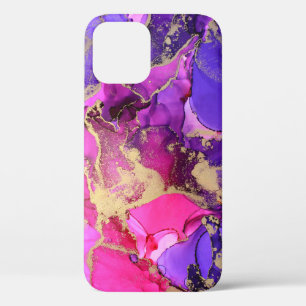 Luxus-Lila-Rosa-Gold-Tintenfluss. Flüssige Schicht Case-Mate iPhone Hülle