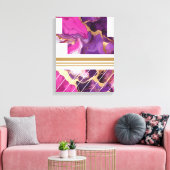 Luxus-Lila, Rosa und Gold-Marmor Leinwanddruck (Insitu (Wohnzimmer))