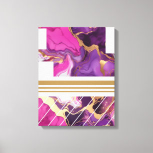 Luxus-Lila, Rosa und Gold-Marmor Leinwanddruck