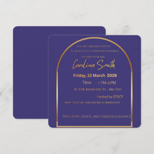 Luxus-Lila-und-Gold-Bogen-Bridal-Shower-Einladung Einladung
