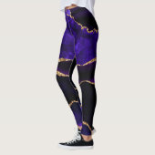Luxus Lila und Gold Glitzer Agate Leggings (Links)