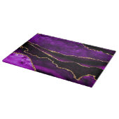 Luxus Lila und Gold Glitzer Agate Schneidebrett (Ecke)