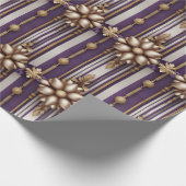 Luxus Lila und vergoldete Weihnachten Geschenkpapier (Ecke)