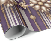 Luxus Lila und vergoldete Weihnachten Geschenkpapier (Rolleneckpunkt)