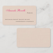 Luxus Linen Champagne Pink Schlicht Minimalistisch Visitenkarte (Vorne/Hinten)