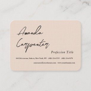 Luxus Linen Champagne Pink Schlicht Minimalistisch Visitenkarte
