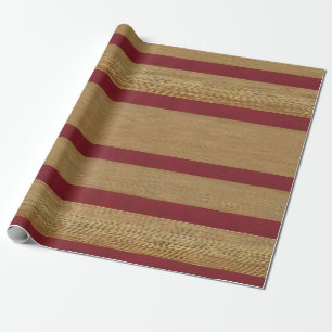 Luxus Linen Moderne Burgundy Gold Collection Geschenkpapier