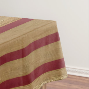 Luxus Linen Moderne Burgundy Gold Collection Tischdecke