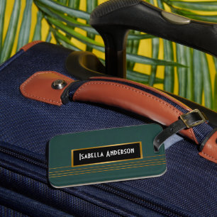 Luxus Linen Popular Green Gold Texture Collection Gepäckanhänger