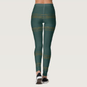 Luxus Linen Popular Green Gold Texture Collection Leggings (Rückseite)