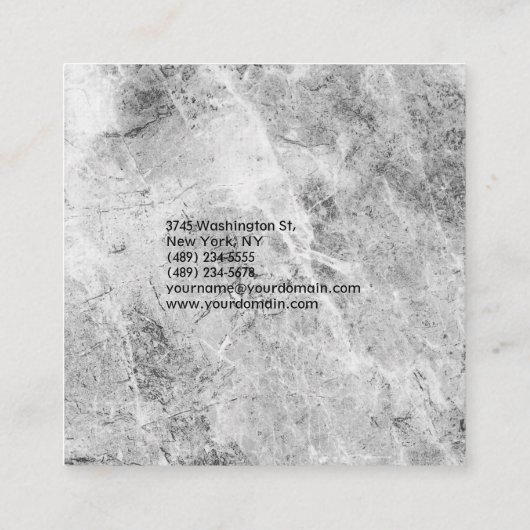 Luxus-Linen Schlicht Grau Wall Moderne Minimalisti Quadratische Visitenkarte (Rückseite)