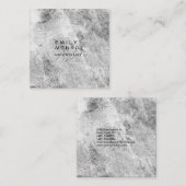Luxus-Linen Schlicht Grau Wall Moderne Minimalisti Quadratische Visitenkarte (Vorne/Hinten)