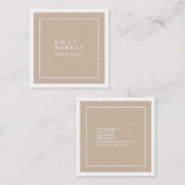 Luxus-Linen Schlicht Moderne Minimalistisch Quadratische Visitenkarte (Vorne/Hinten)