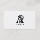 Luxus-Logo A in schwarz-weiß Visitenkarte (Vorderseite)