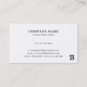 Luxus-Logo B in schwarz-weiß Visitenkarte (Rückseite)