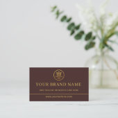 Luxus-Logo Bordeaux Gold QR-Code Visitenkarte (Stehend Vorderseite)