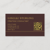 Luxus-Logo Bordeaux Gold QR-Code Visitenkarte (Rückseite)