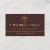 Luxus-Logo Bordeaux Gold QR-Code Visitenkarte (Vorderseite)