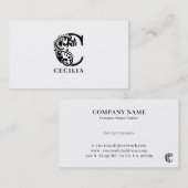 Luxus-Logo C in schwarz-weiß Visitenkarte (Vorne/Hinten)