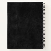 Luxus-Logos aus schwarzem Leder Goldener Streifen Notizblock (Rückseite)