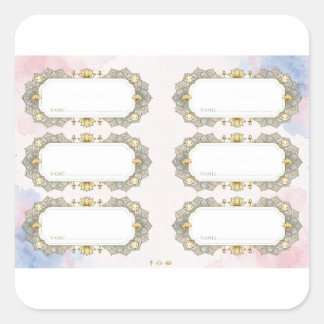 Luxus-Lotus-Ankh-Mandala-Aufkleber - Golden Lotus Quadratischer Aufkleber