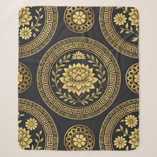 Luxus-Lotus-Mandala-Gold-Emblem Sherpadecke