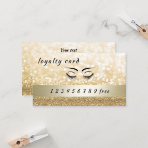 Luxus-Loyalität-Karte glitzern Wimpern & Augenbrau Treuekarte