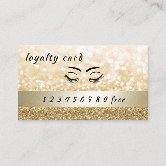 Luxus-Loyalität-Karte glitzern Wimpern & Augenbrau Treuekarte (Vorderseite)