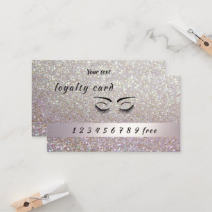 Luxus-Loyalität-Karte glitzern Wimpern & Augenbrau Treuekarte