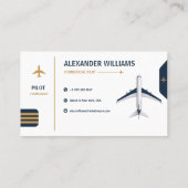 Luxus-Luftfahrt-Pilot-Vorlage | Moderne Fluggesell Visitenkarte (Rückseite)