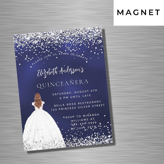 Luxus Luxus Luxuskleid für den blauen Glitzer der Magneteinladung