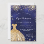 Luxus Luxus Luxuskleid für die blaue Goldmedaille  Einladung (Vorderseite)