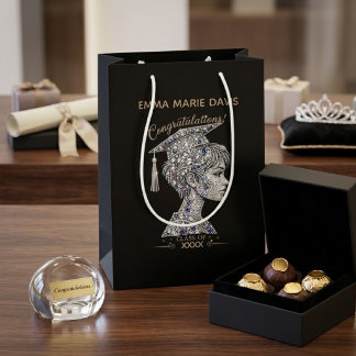Luxus Luxus-Rhinstone-Abschlussgeschenkbox | Cla Mittlere Geschenktüte
