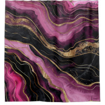 Luxus Magenta Schwarz Achat Gold Glitter Wellen