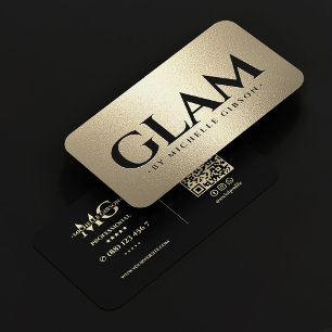 Luxus-Make-up-Artist Glam Schwarz Faux-Gold Visitenkarte