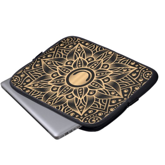 Luxus Mandala 12 Laptopschutzhülle (Vorne Knopf)