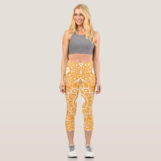 Luxus Mandala 13 Capri Leggings (Vorderseite)