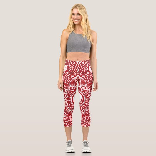 Luxus Mandala 15 Capri Leggings (Vorderseite)